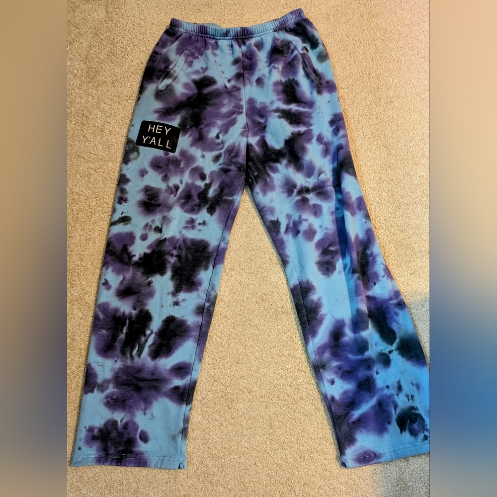 Addison Rae Blue And Purple Tie-Dye Sweatpants